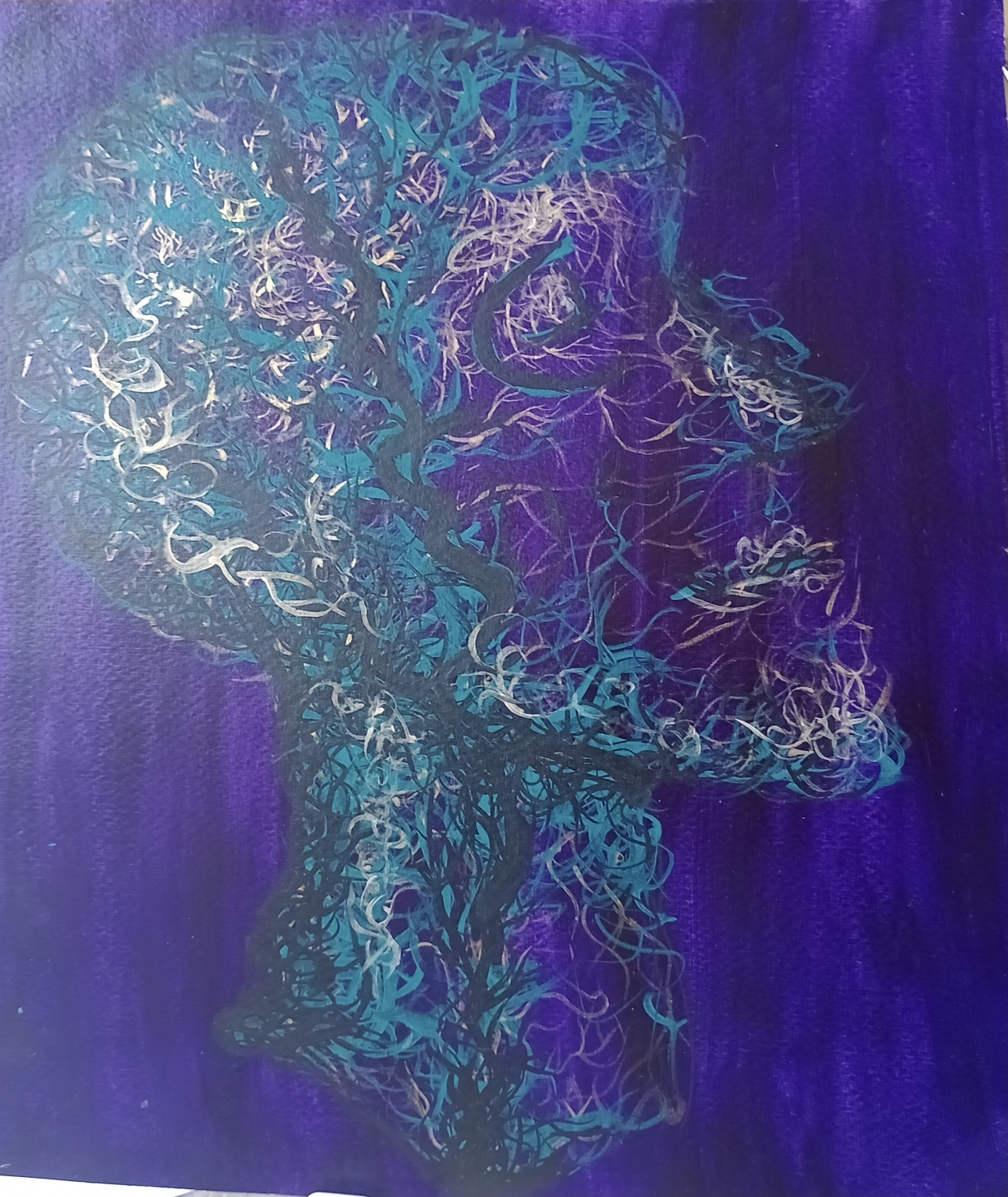 Perfil espontáneo 1. Acrílico sobre papel. 21 x 31 cm. 2017