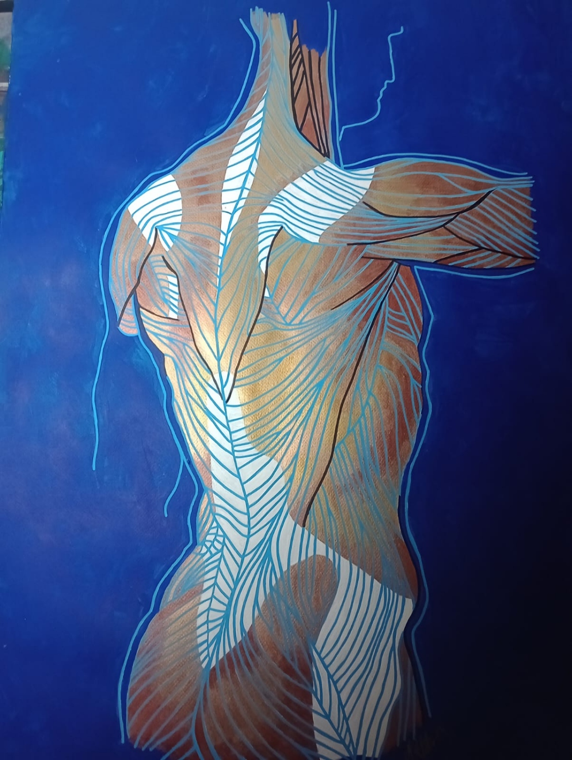 Espalda masculina. Acrílico sobre papel. 70 x 100 cm. 2024. Vendida