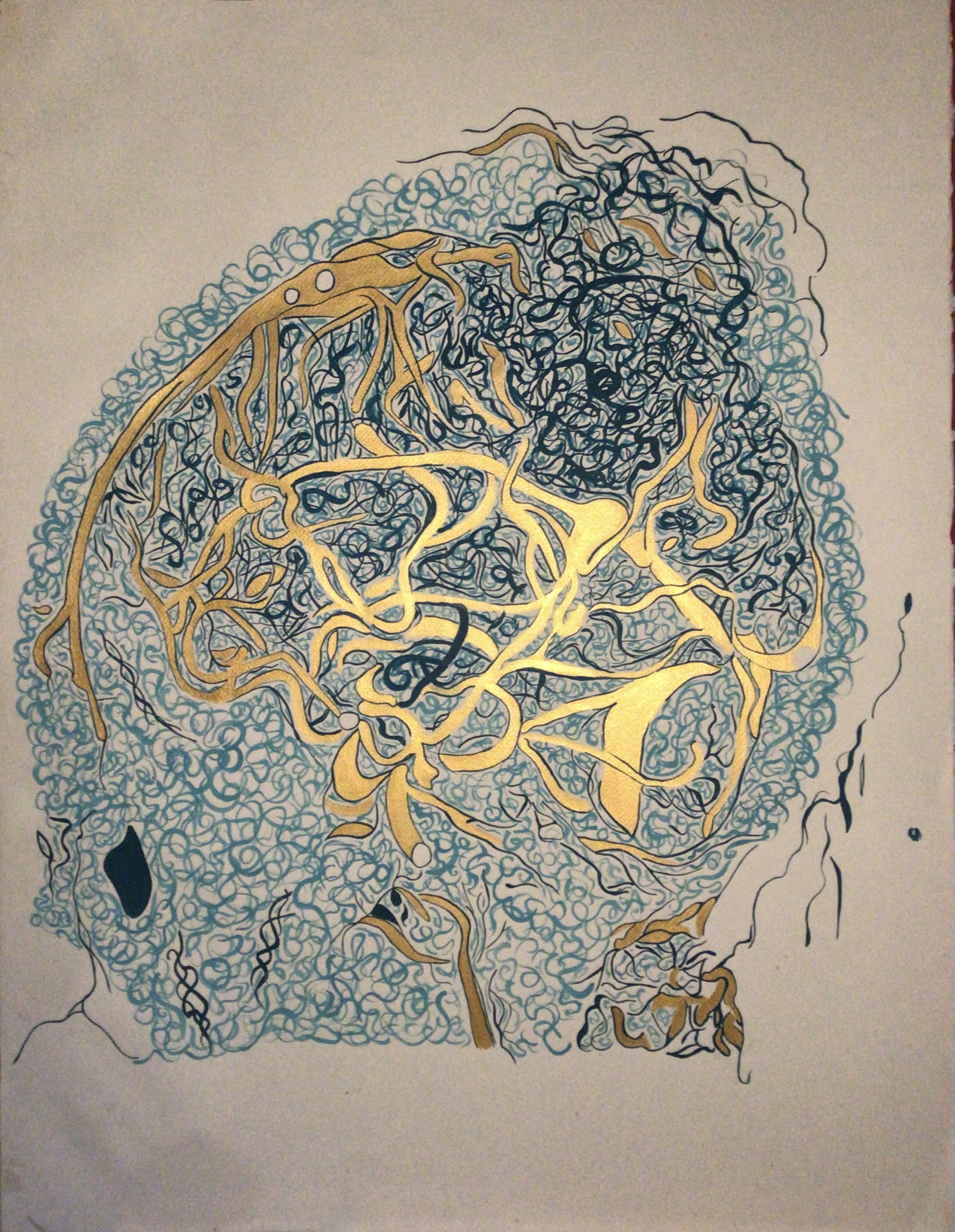 Cerebros. Acrílico sobre papel. 70 x 70 cm. 2019