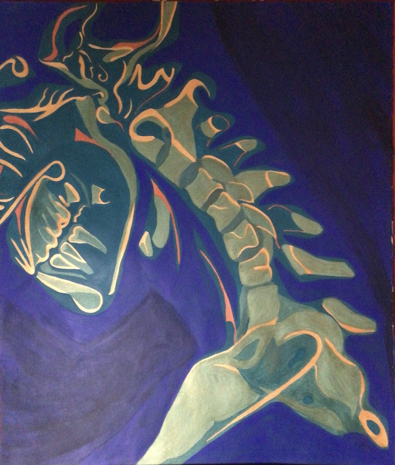 Perfil radiografía 1. Acrílico sobre papel. 66 x 77 cm. 2019