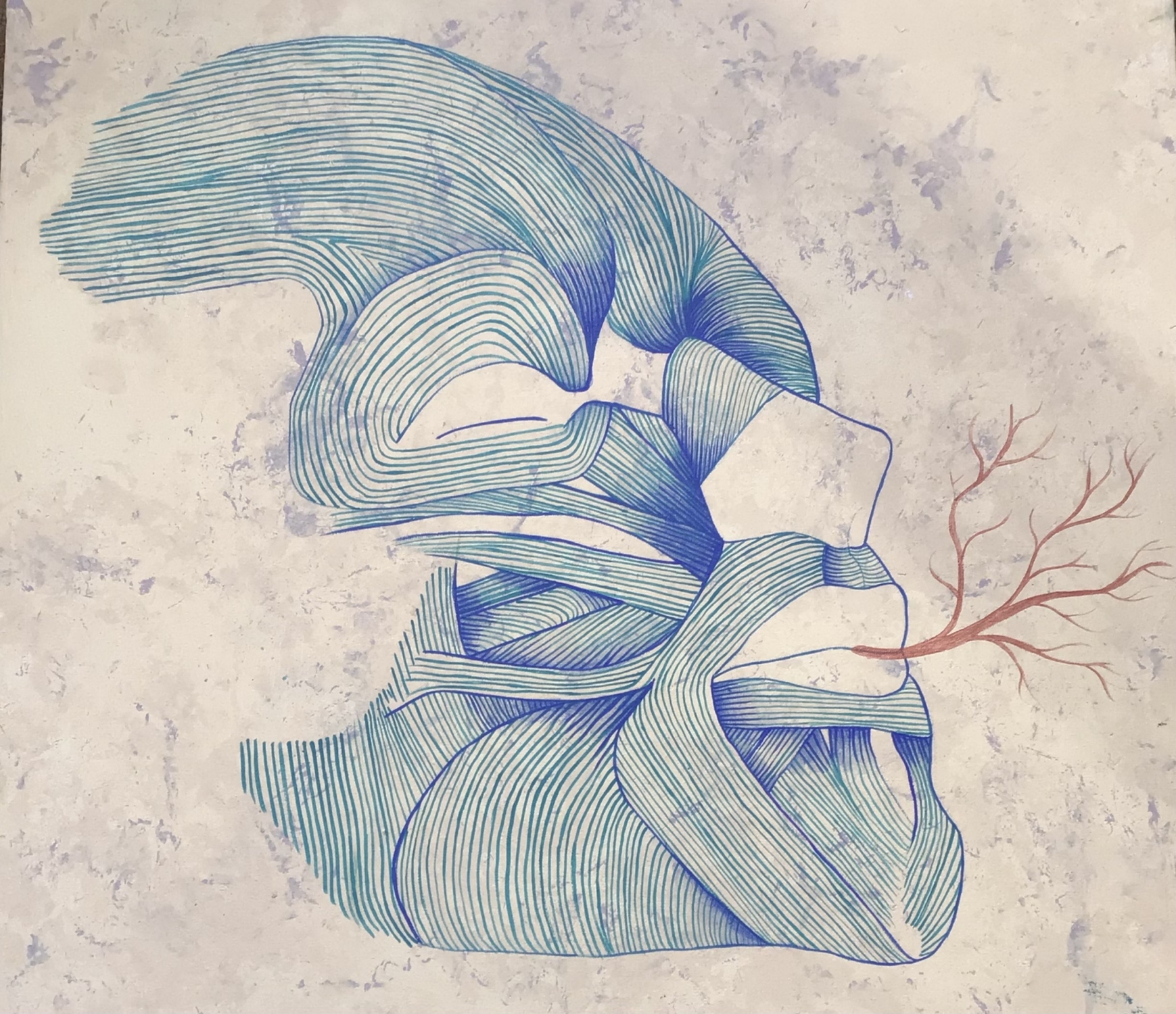 Aliento - Proyecto (Cuerpo poético de un códice). Acrílico sobre lienzo. 50 x 50 cm. 2025