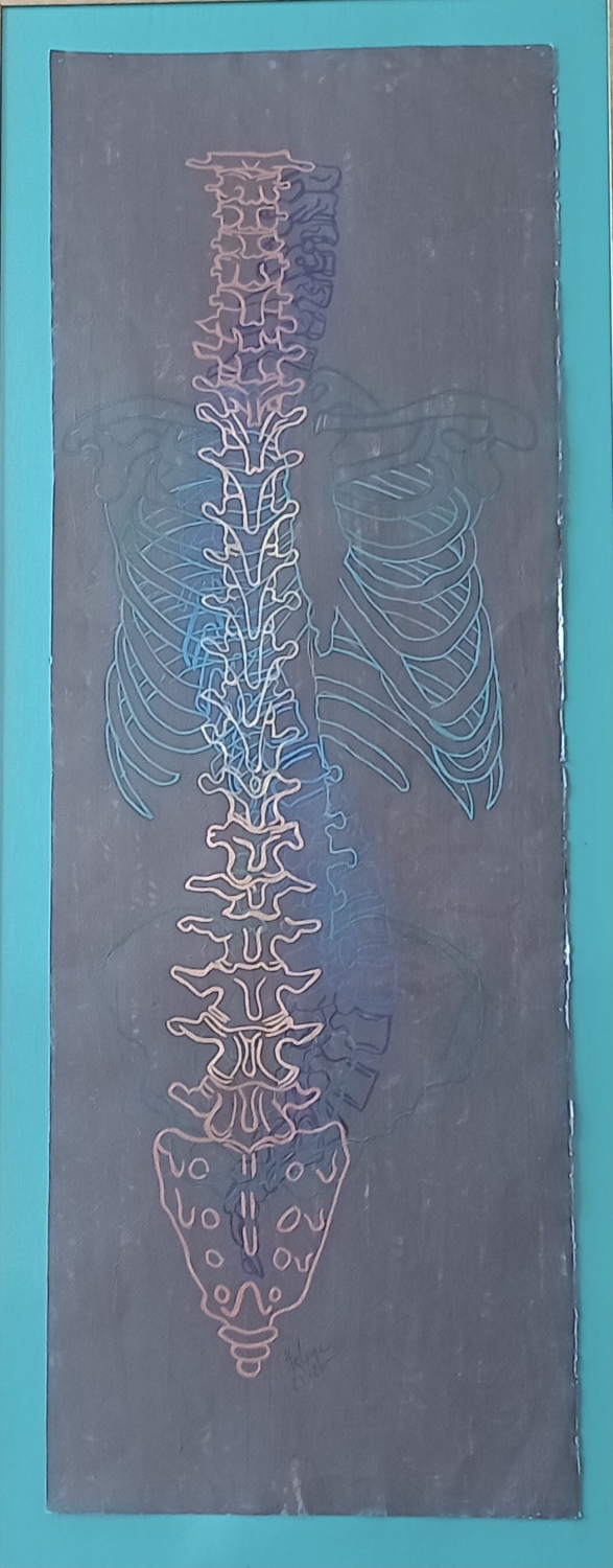 Tres columnas. Acrílico sobre papel. 34 x 99 cm. 2023