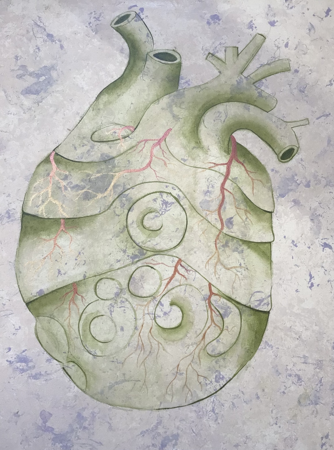 Corazon - Proyecto (Cuerpo poético de un códice). Acrílico sobre lienzo.50 x 50 cm. 2025