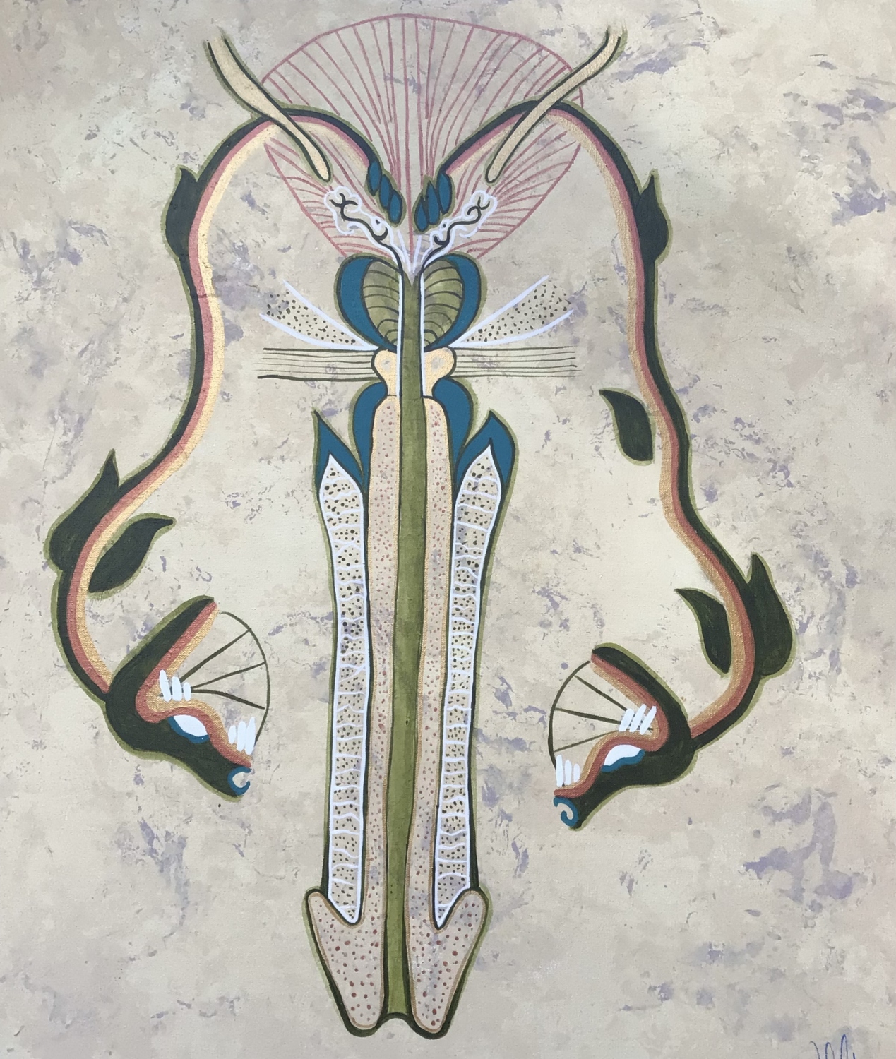 Pene - Proyecto (Cuerpo poético de un códice). Acrílico sobre lienzo. 50 x 50 cm. 2025